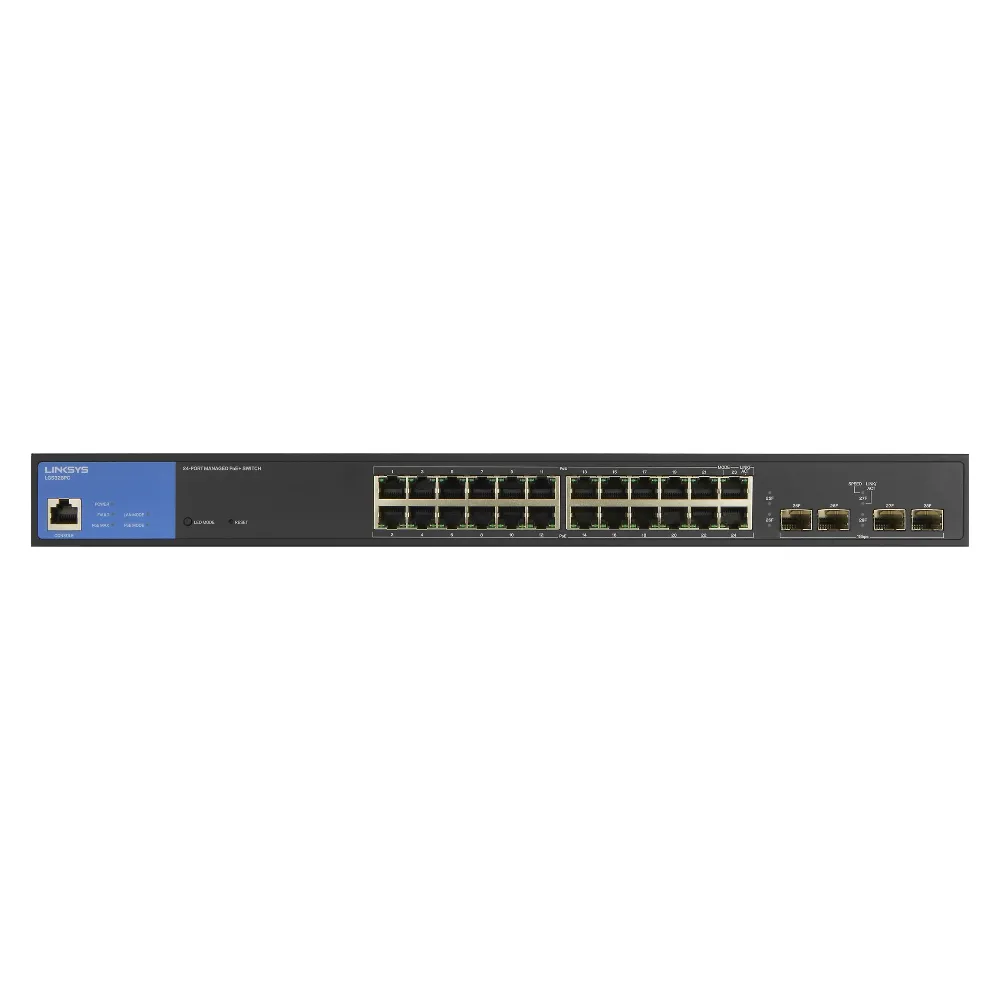 24-Port Managed POE+ SWITCH 4 1G SFP 250W TAA