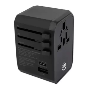 Adaptador de viaje y cargador de pared con suministro de energía