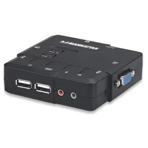 MANHATTAN KVM DE 2 PUERTOS compacto, USB with cables and Audio
