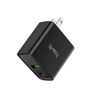 CARGADOR HAVIT NEGRO PD20W+QC3.0