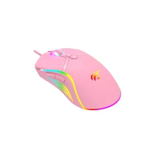 MOUSE GAMER RGB ROSA