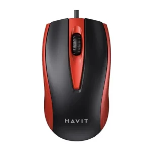 MOUSE USB NEGRO + ROJO