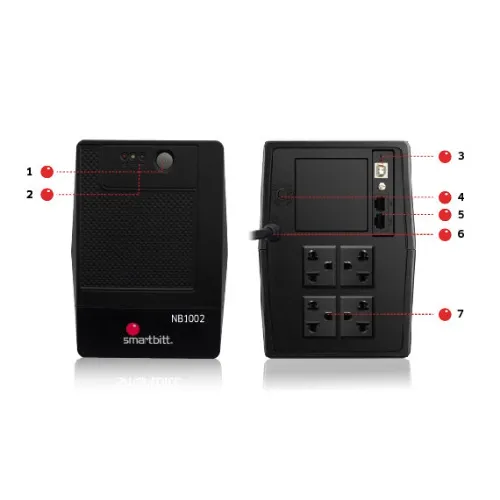 1000VA / 500W UPS INTERACTIVO - 4 TOMAS