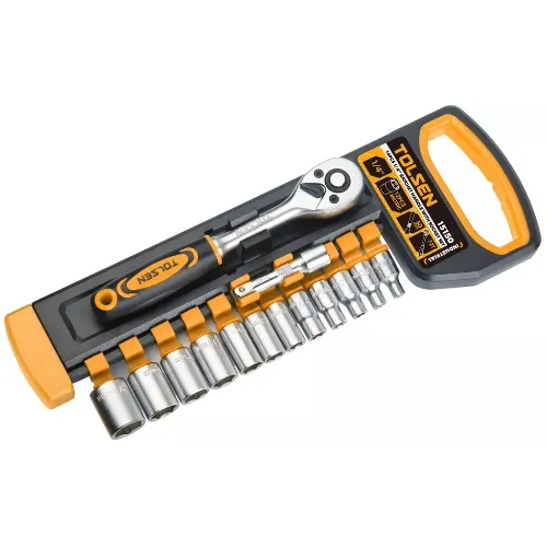 SET DE 14 PIEZAS DE DADOS 1/4"