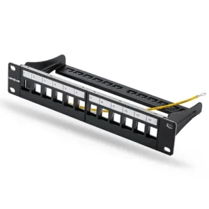 SHCS 12 PORT BLNK DIST PNL W/SHELF FOR 12 FLAT MAX JACKS,LIG