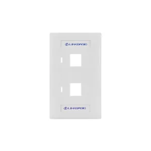 PLACA DE PARED DE 2 PUERTOS, COLOR BLANCO