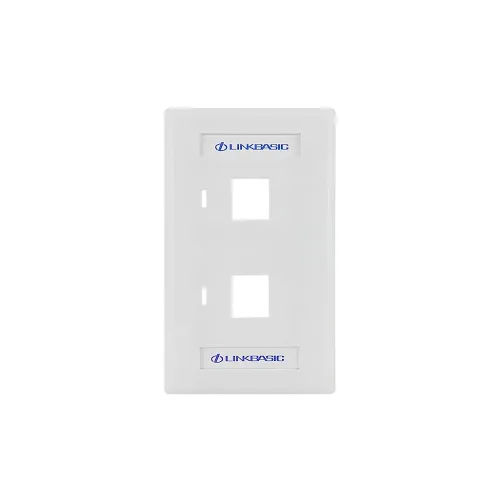 PLACA DE PARED DE 2 PUERTOS, COLOR BLANCO