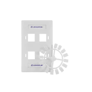 PLACA DE PARED DE 4 PUERTOS, COLOR BLANCO