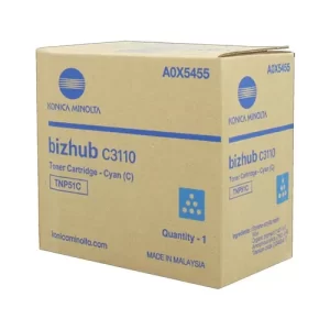 TONER CYAN TNP51C ORIGINAL PARA IMPRESORAS KONICA MINOLTA BIZHUB C3110 DE 6.000 PÁGINAS