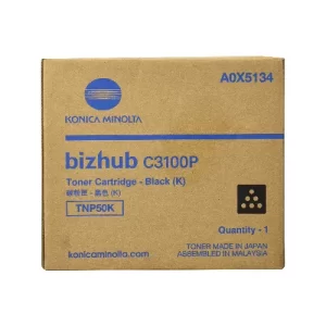 TONER NEGRO TNP50K ORIGINAL PARA IMPRESORAS KONICA MINOLTA BIZHUB C3100P DE 4.700 PAGINAS