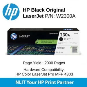 TONER HP 230A Black P/Laserjet Color Pro 4203dw y MFP 4303fdw
2.000 páginas aproximadamente