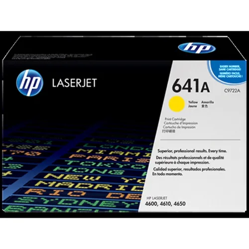 TONER HP AMARILLO PARA LASERJ COLOR 4600
HP COLOR LASERJET C9722A YELLOW PRINT CARTRIDGE
