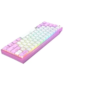 TECLADO GAMER RGB PURPURA+BLANCO