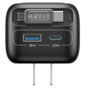 CARGADOR CON CABLE RETRACTIL DE 35W