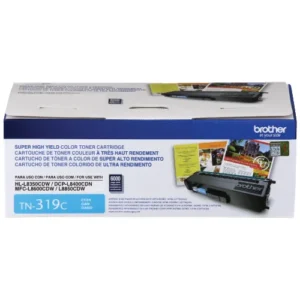 Cartucho de Tóner Cyan para equipo BROTHER HL - L8350CDW / MFC- L8850CDW. Rendimiento 6000 páginas al 5%