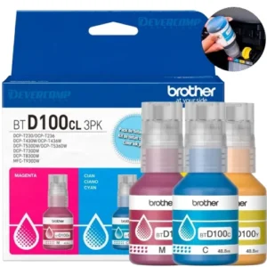 BTD100CL3PK Kit con 3 Recargas de Tinta de Color (C/M/Y) de Ultra Rendimiento para InkBenefit Tank
Este kit incluye 3 recargas de tinta de color (BTD100C, BTD100M y BTD100Y) Compatible con las impresoras multifuncionales de la línea InkBenefit Tank: DCP-T230, DCP-T236, DCP-T430W, DCP-T436W, DCP-T530DW, DCP-T536DW, DCP-T730DW, DCP-T830DW y MFC-T930DW.