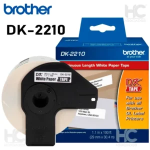 Rollo Brother DK-2210 | Blanco / Negro | 29mm x 30.4m | Continua