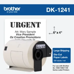 Rollo Brother  | Blanco / Negro | 102 x 152 mm | 200 Etiquetas